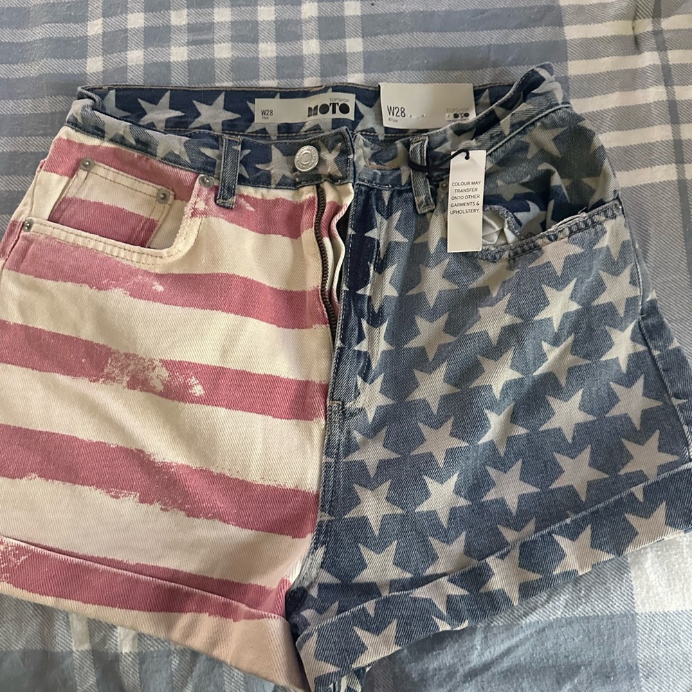 Topshop American flag shorts new with tags! Never worn.